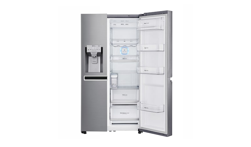 LG Inverter Linear Compressor™ GSL961PZBV American Style Fridge Freezer, 601L, Shiny Steel - F, GSL961PZBV